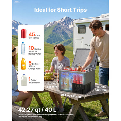 12 Volt Refrigerator, 42.3 QT/ 40L Car Fridge, Portable Ultra-Light EPP Freezer, APP Control Electric Compressor, 12V/24V DC, 14℉ To 50℉, For Truck Van RV SUV Boat Travel Camping — product image 2