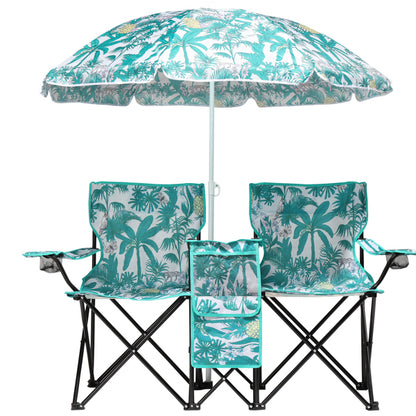 Pineapple Pattern Fishing Chair Iron Bracket Oxford Cloth 85kg With Sun Umbrella — product image 34