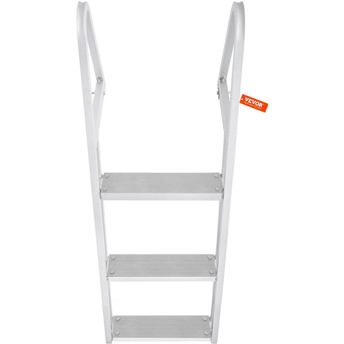 VEVOR Dock Ladder, Removable 3 Steps, 350 Lbs Load Capacity, Aluminum Alloy Pontoon Boat Ladder With 4 Wide Step & Nonslip Rubber Mat, Easy To Install For Ship Lake Pool Marine Boarding — product image 6