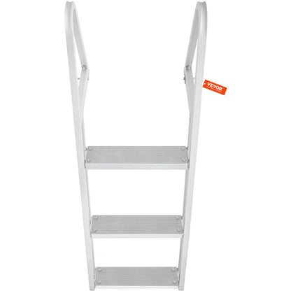 VEVOR Dock Ladder, Removable 3 Steps, 350 Lbs Load Capacity, Aluminum Alloy Pontoon Boat Ladder With 4 Wide Step & Nonslip Rubber Mat, Easy To Install For Ship Lake Pool Marine Boarding — product image 6
