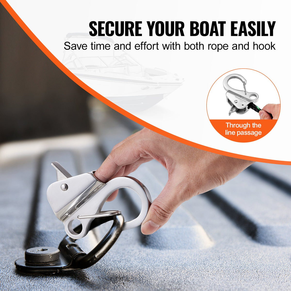 Boat Anchor Hook, 304 Stainless Steel Slide Anchor, Knotless Anchor System With Quick Release, Boat Anchor Hook Clips For — product image 8