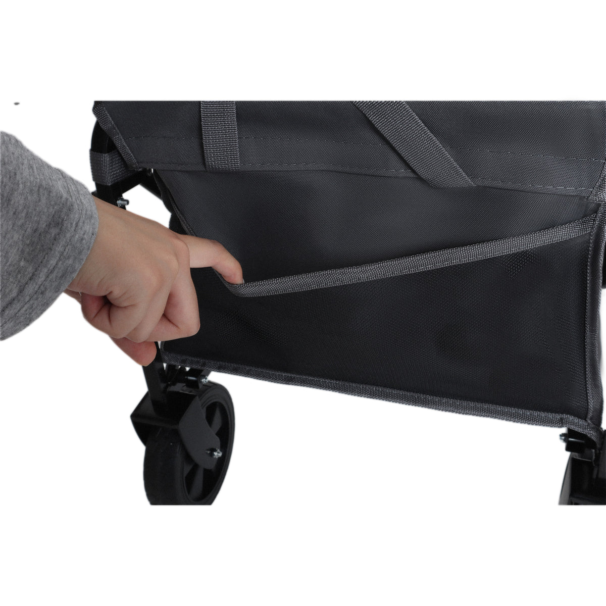 Expandable Dual- Layer Utility Wagon With Extra Space - 225lbs Grocery Cart For Camping Shopping Sports Gardening Fishing Gray — product image 18
