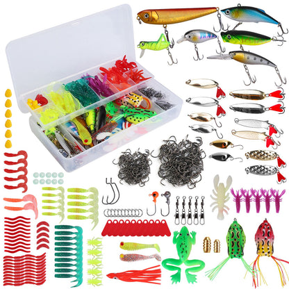 375Pcs Fishing Baits And Tackle Box Saltwater Freshwater Fishing Lures Kit Lifelike Popper Crankbaits Crickets Frogs Spoon Lures Maggots — product image 11
