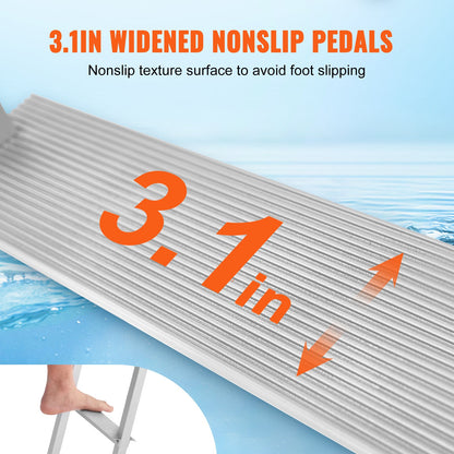 Dock Ladder, Removable 5 Steps, 500 Lbs Load Capacity, Aluminum Alloy Pontoon Boat Ladder With 3.1'' Wide Step & Nonslip Rubber Mat, Easy To Install For Ship/Lake/Pool/Marine Boarding — product image 4