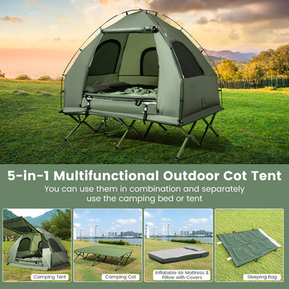 Foldable Outdoor Camping Tent Cot With Air Mattress And Sleeping Bag For Camping, Hiking, Fishing And Other Outdoor Activities — product image 5