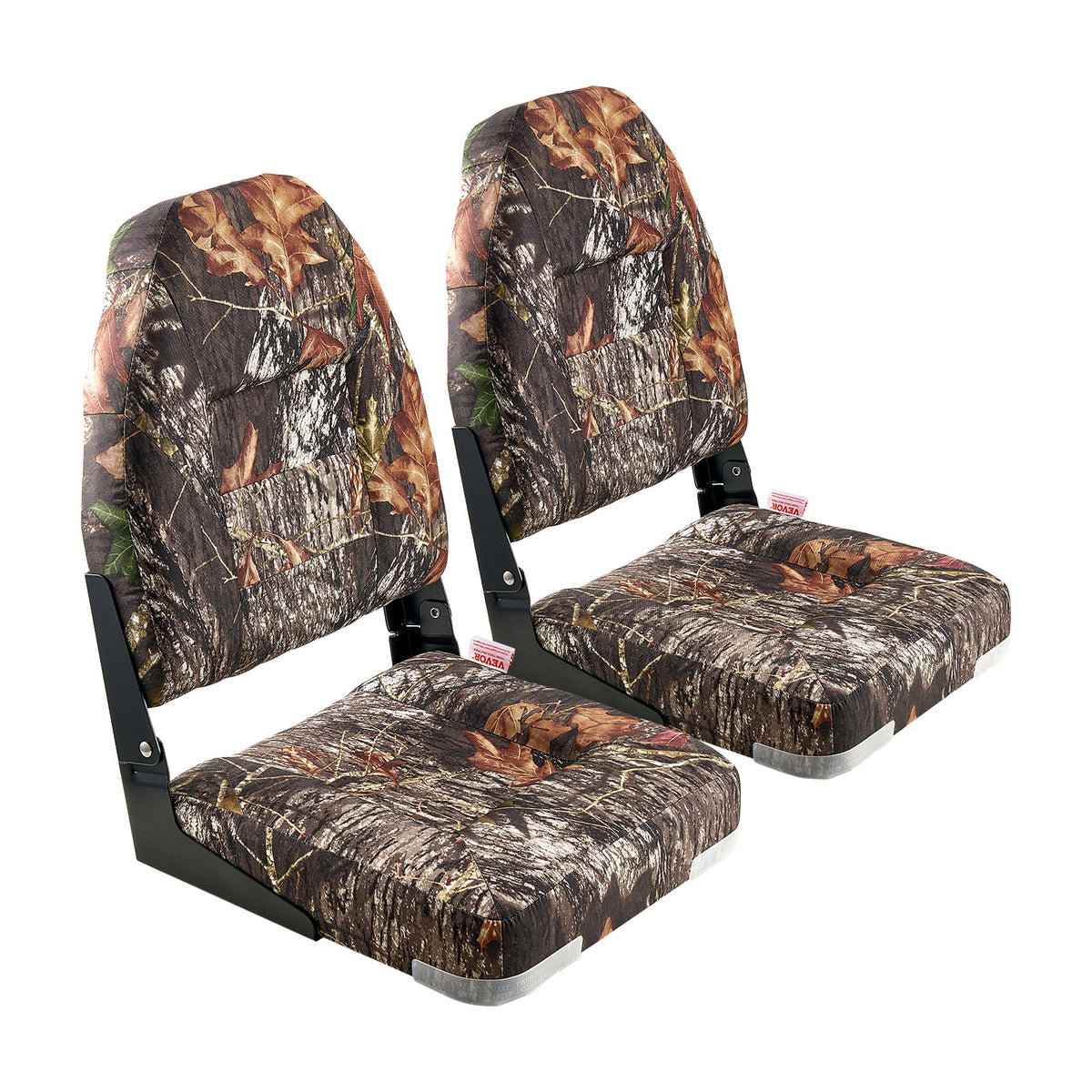 Boat Seat, High Backrest, Folding Fishing Boat Seat With Thickened Sponge Cushion & PU Polyester Fabric, Aluminum Alloy Hinges, Flip Up Boat Seat For Boats, Yachts, Ships, Camouflage (2 Seats) — product image 6
