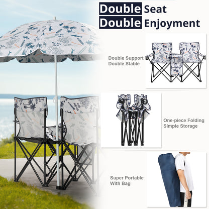 59x19.6x31in, Coconut Tree Pattern, Fishing Chair With Parasol, Camping Chairs — product image 18