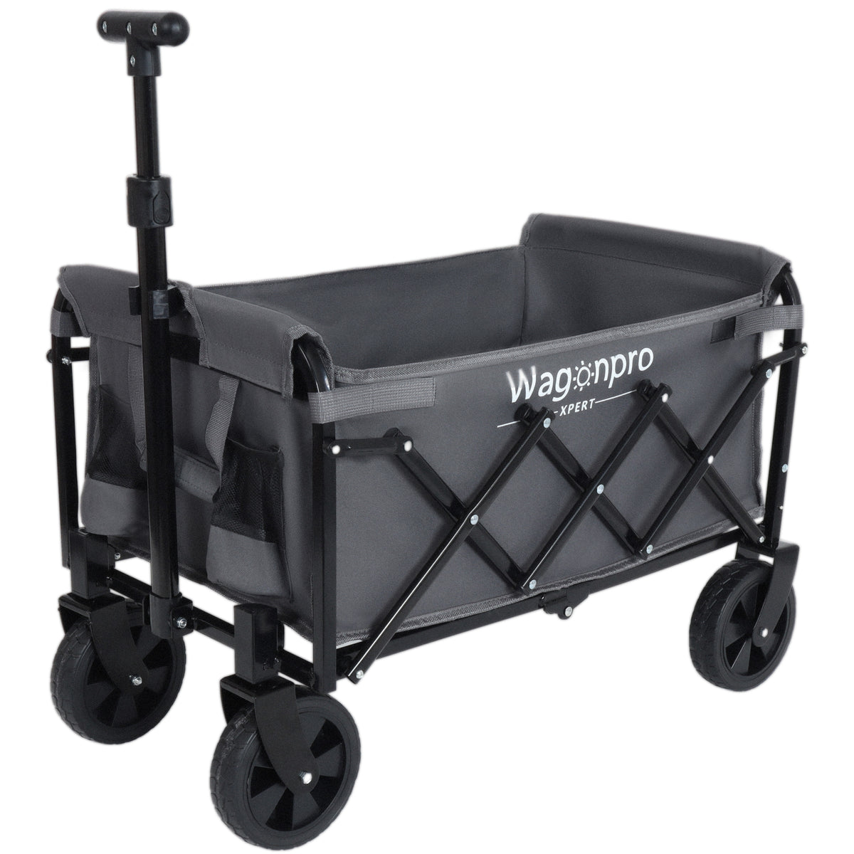 Expandable Dual- Layer Utility Wagon With Extra Space - 225lbs Grocery Cart For Camping Shopping Sports Gardening Fishing Gray — product image 8