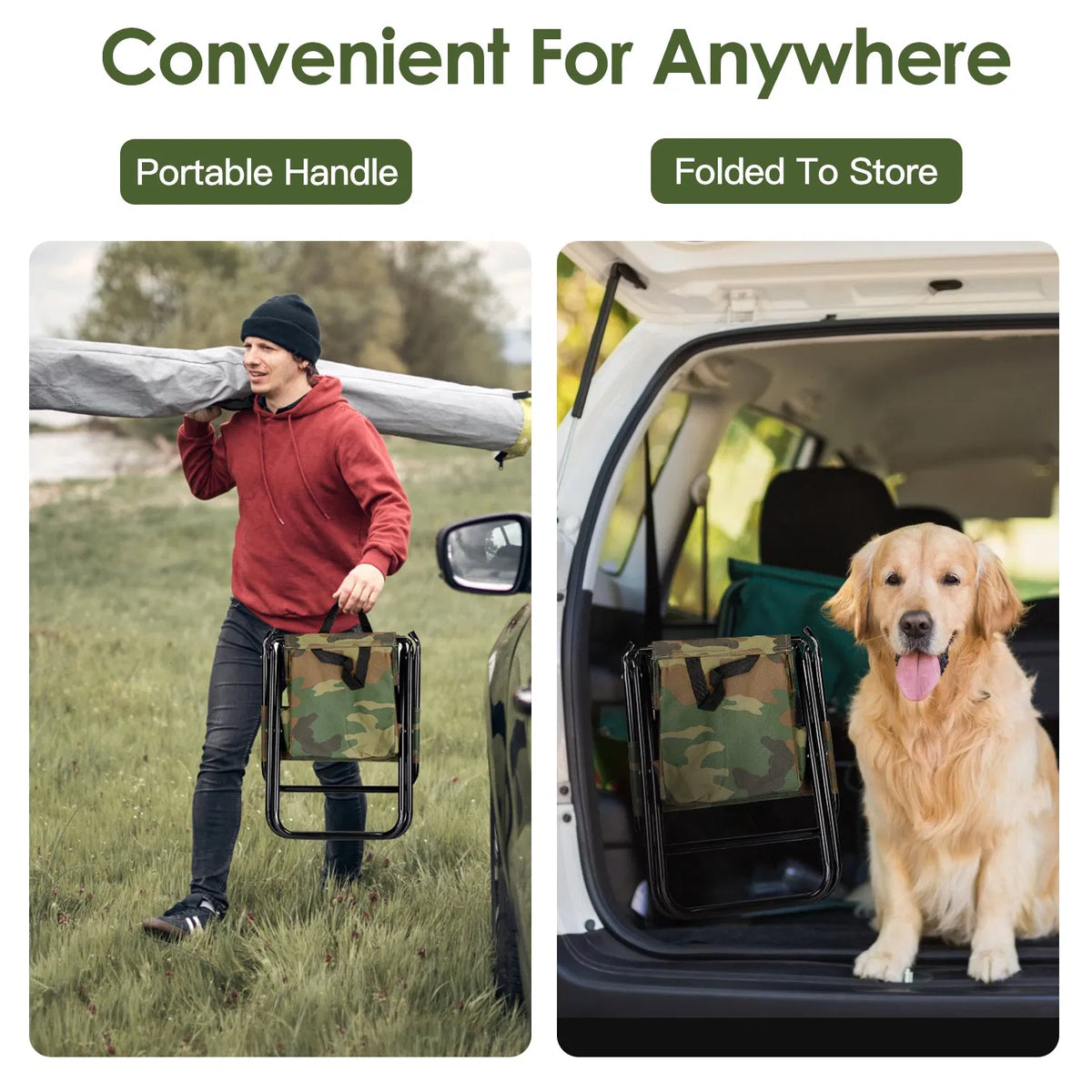 Foldable Fishing Chair With Backrest Built-In Cooler Bag Portable Handle Outdoor Lightweight Fishing Stool For Camping Hiking Hunting — product image 4