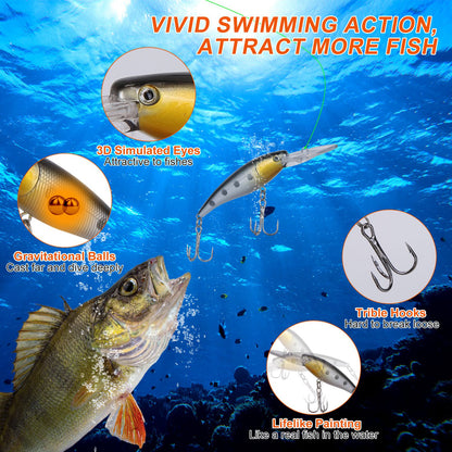 375Pcs Fishing Baits And Tackle Box Saltwater Freshwater Fishing Lures Kit Lifelike Popper Crankbaits Crickets Frogs Spoon Lures Maggots — product image 3