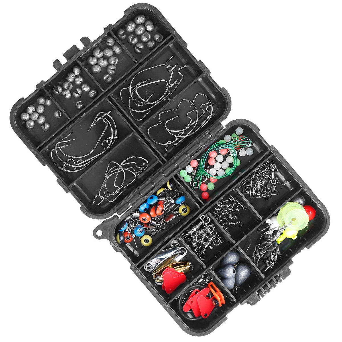 188Pcs Fishing Accessory Kit Portable Fishing Set Including Jig Hooks Sinker Weights Spoon Lure Removable Split Shot With Tackle Box For Fathers Day Gift — product image 6