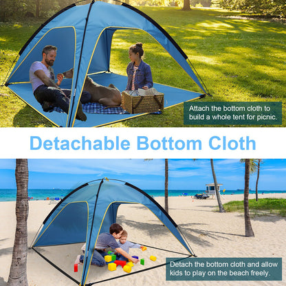 1Pc 4-6 Person Beach Tent Canopy With 3 Door Openings Carry Bag UPF50 Waterproof For Beach Picnic Camping Hiking Adventure Fishing — product image 9
