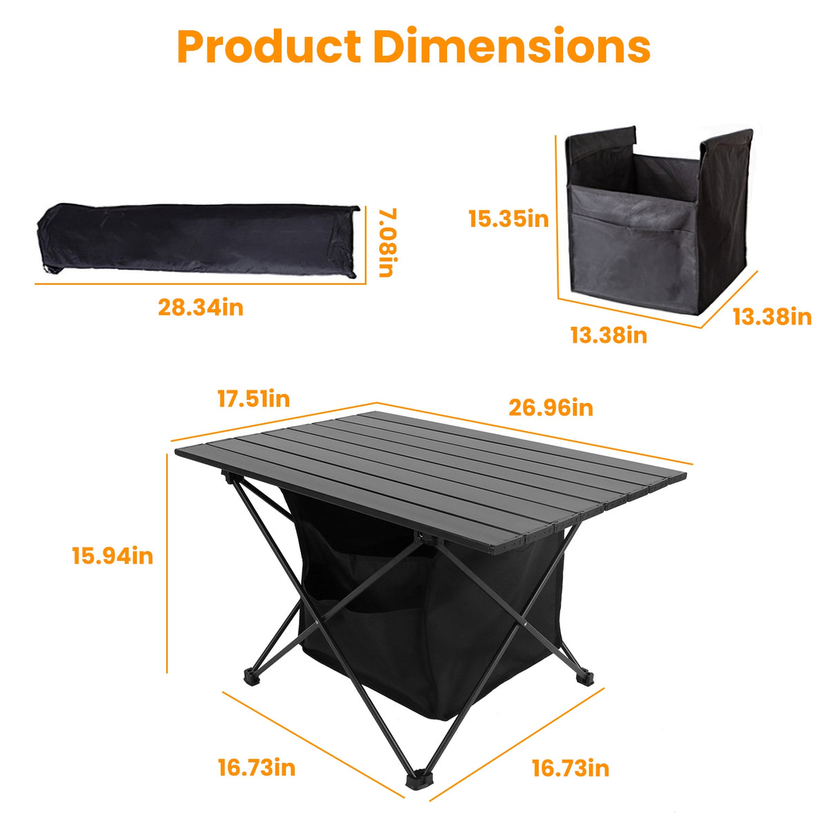 1Pc Foldable Camping Table With Storage Basket Rustproof Portable Aluminum Alloy Roll-Up Camping Table With Carrying Bag For Camping Hiking BBQ Picnic Fishing Fedex Shipping — product image 4