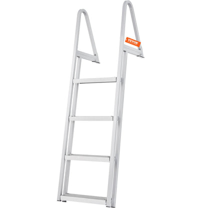 VEVOR Dock Ladder, Removable 4 Steps, 350 Lbs Load Capacity, Aluminum Alloy Pontoon Boat Ladder With Wide Step & Nonslip Rubber Mat, Easy To Install For Ship Lake Pool Marine Boarding — product image 5