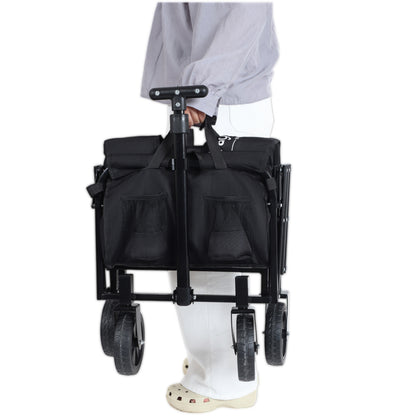 Expandable Dual- Layer Utility Wagon With Extra Space - 225lbs Grocery Cart For Camping Shopping Sports Gardening Fishing Black — product image 18