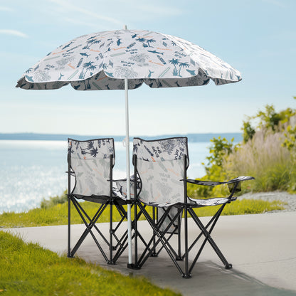 59x19.6x31in, Coconut Tree Pattern, Fishing Chair With Parasol, Camping Chairs — product image 9