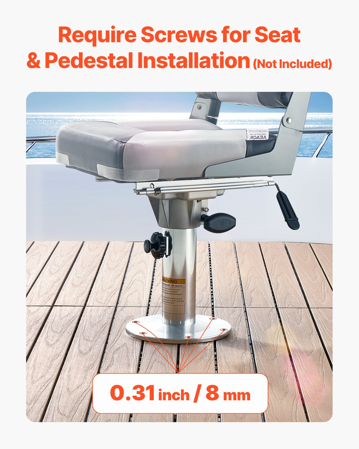 Boat Seat Pedestal, Adjustable Height From 13.39 To 19.2 Inches, Aluminum Alloy Boat Chair Base With Slide, 5-inch Sliding Travel, Locking Design, Ideal For Fishing And Boating Enthusiasts — product image 5