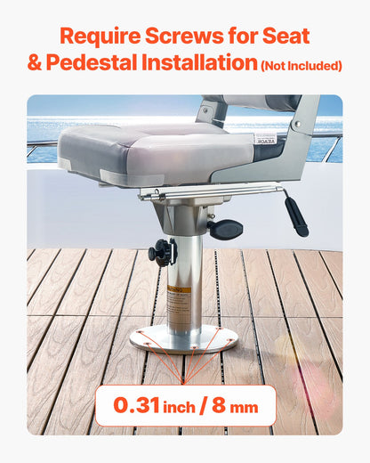 Boat Seat Pedestal, Adjustable Height From 13.39 To 19.2 Inches, Aluminum Alloy Boat Chair Base With Slide, 5-inch Sliding Travel, Locking Design, Ideal For Fishing And Boating Enthusiasts — product image 5