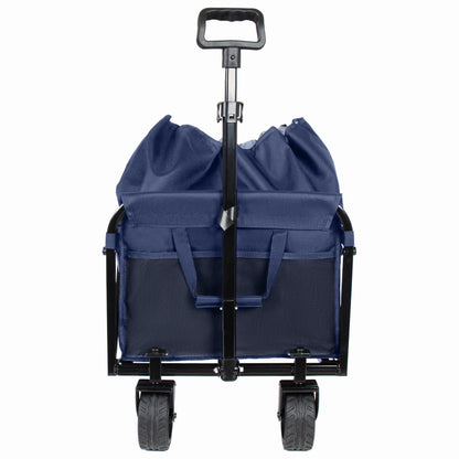 Upgraded 5x2 Wide Wheels- Expandable Dual- Layer Utility Wagon With Extra Space 220lbs Capacity Grocery Cart For Camping Shopping Sports Gardening Fishing Dark Blue — product image 8