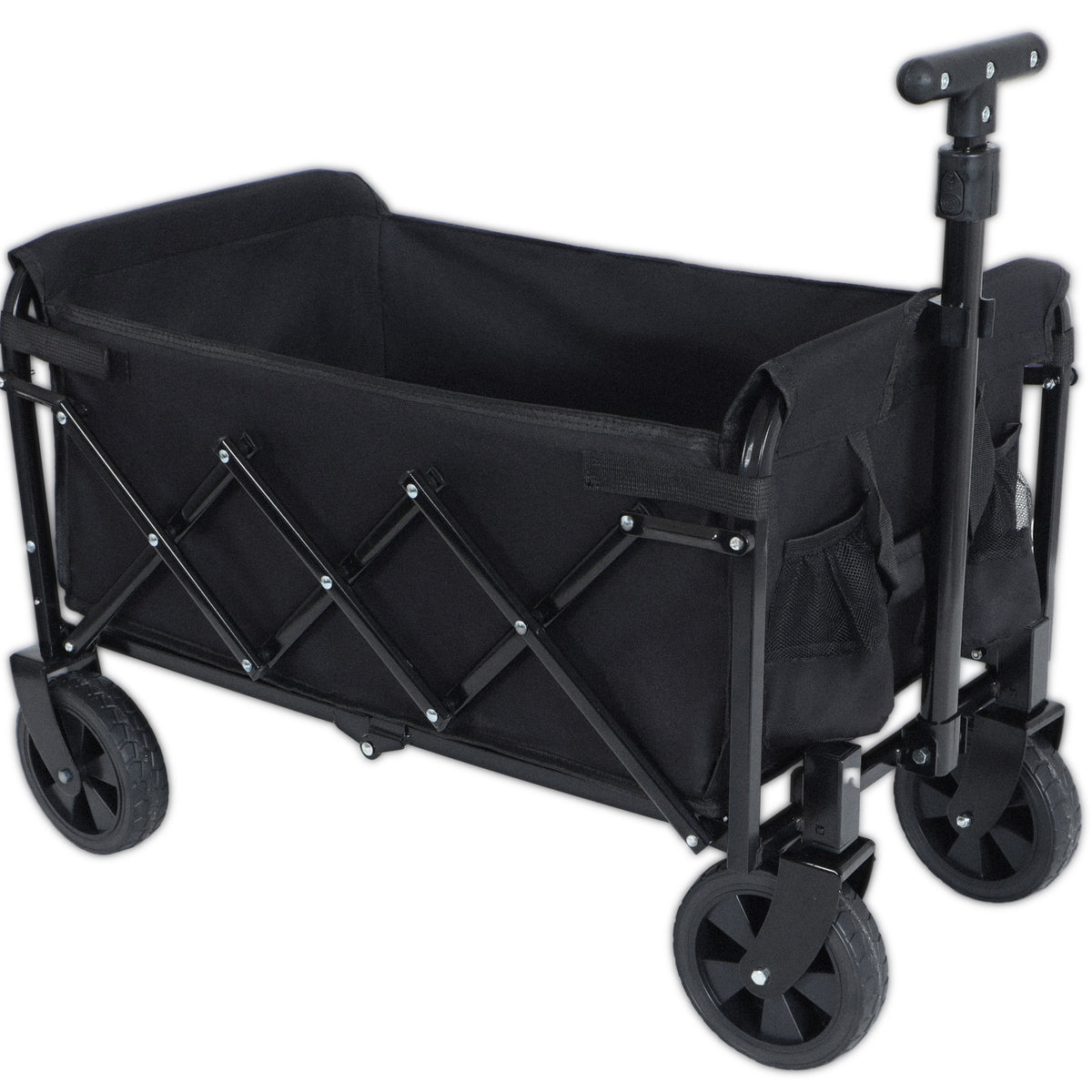 Expandable Dual- Layer Utility Wagon With Extra Space - 225lbs Grocery Cart For Camping Shopping Sports Gardening Fishing Black — product image 7