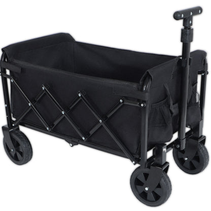 Expandable Dual- Layer Utility Wagon With Extra Space - 225lbs Grocery Cart For Camping Shopping Sports Gardening Fishing Black — product image 7
