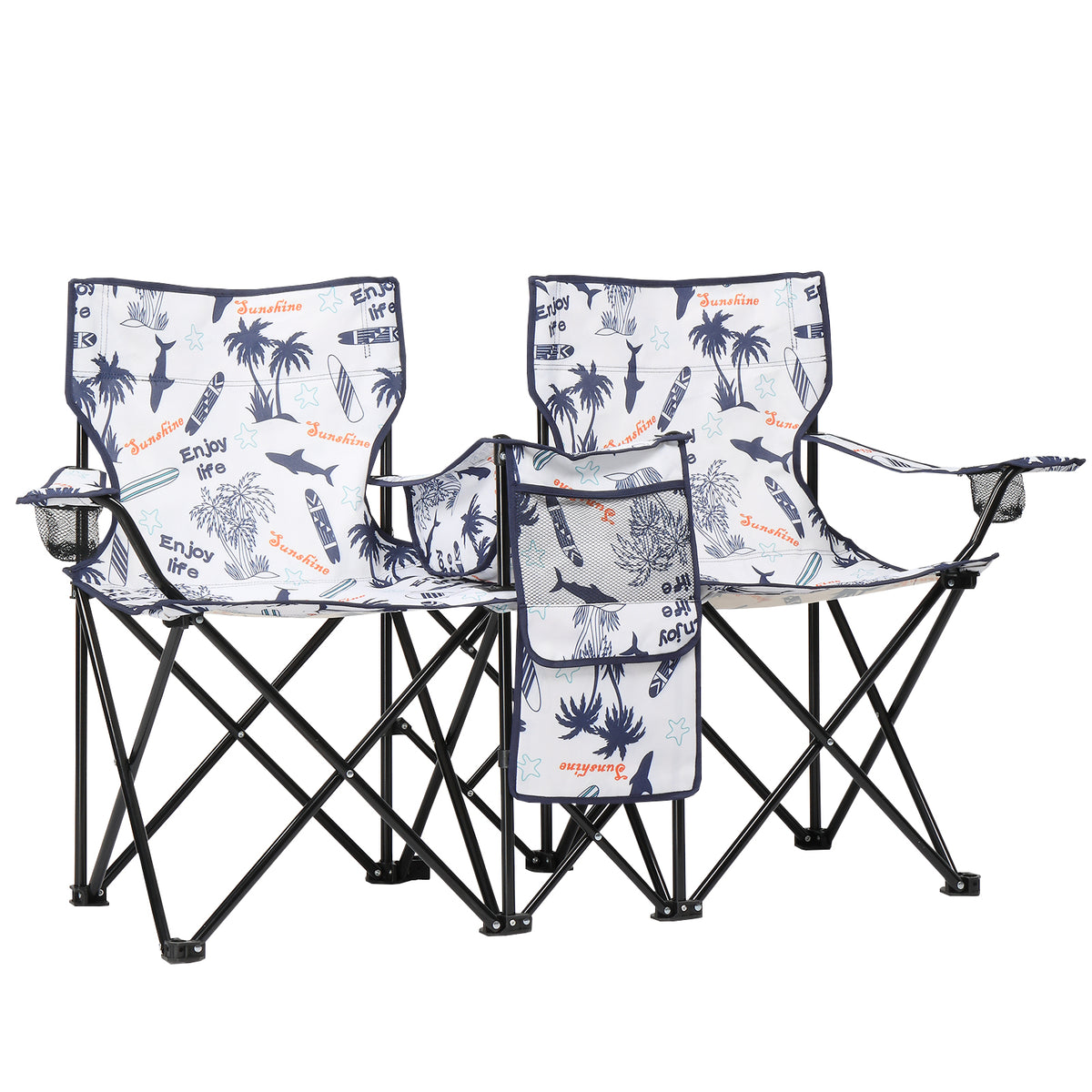 59x19.6x31in, Coconut Tree Pattern, Fishing Chair With Parasol, Camping Chairs — product image 17