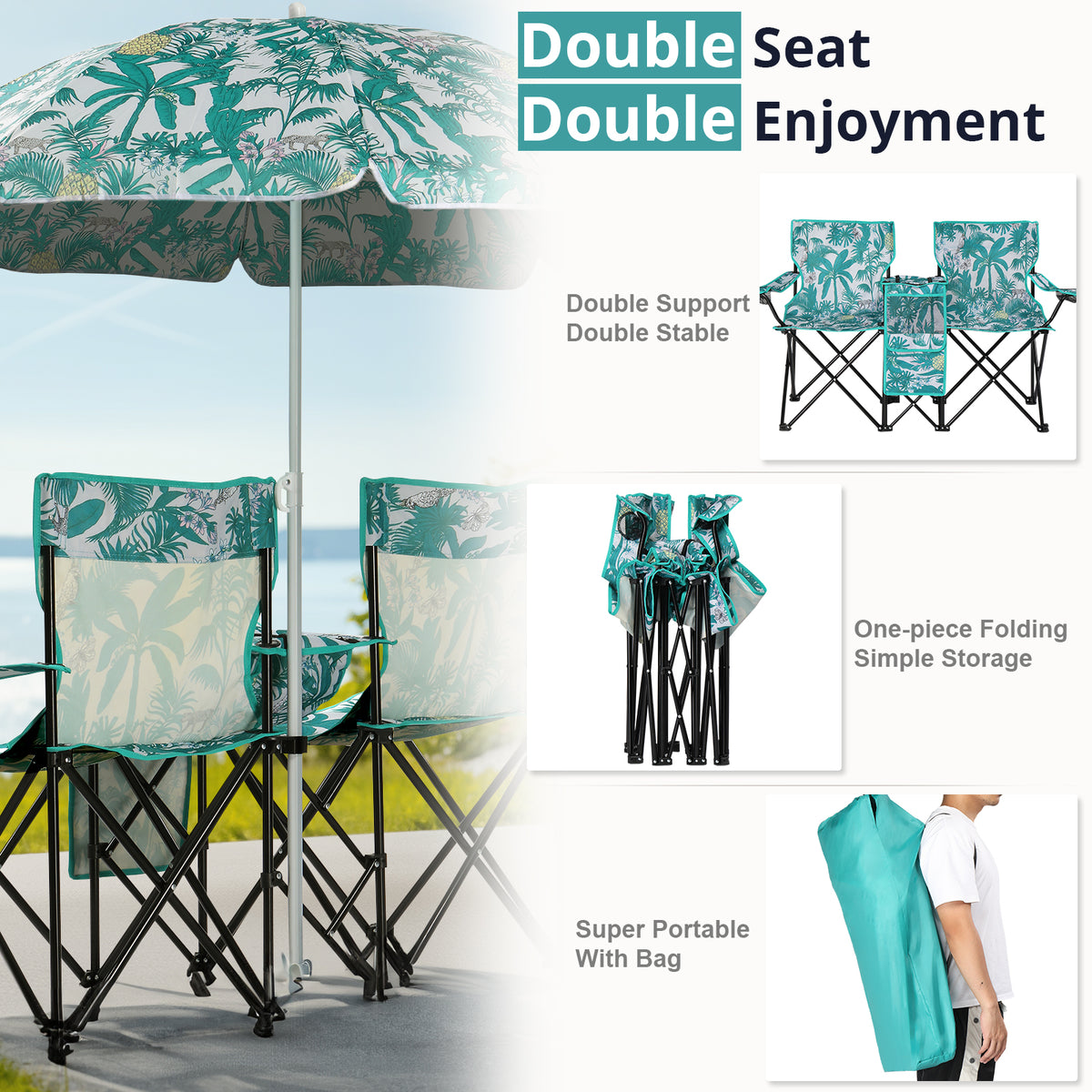 59x19.6x31in Pineapple Pattern Fishing Chair — product image 23