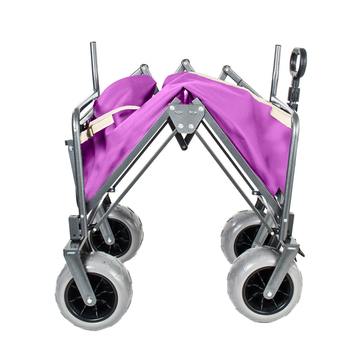 3- In- 1 Collapsible Wagon Converts To Bench Convertible Folding Wagon Cart With Rear- Mounted Folding Tabletop 500lbs Heavy- Duty 180L Capacity For Camping Beach Garden Fishing- Purple — product image 10