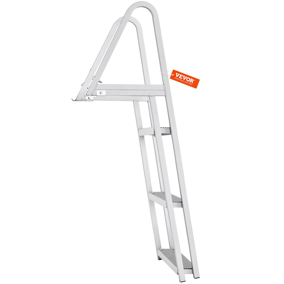 VEVOR Dock Ladder, Removable 3 Steps, 350 Lbs Load Capacity, Aluminum Alloy Pontoon Boat Ladder With 4 Wide Step & Nonslip Rubber Mat, Easy To Install For Ship Lake Pool Marine Boarding — product image 7