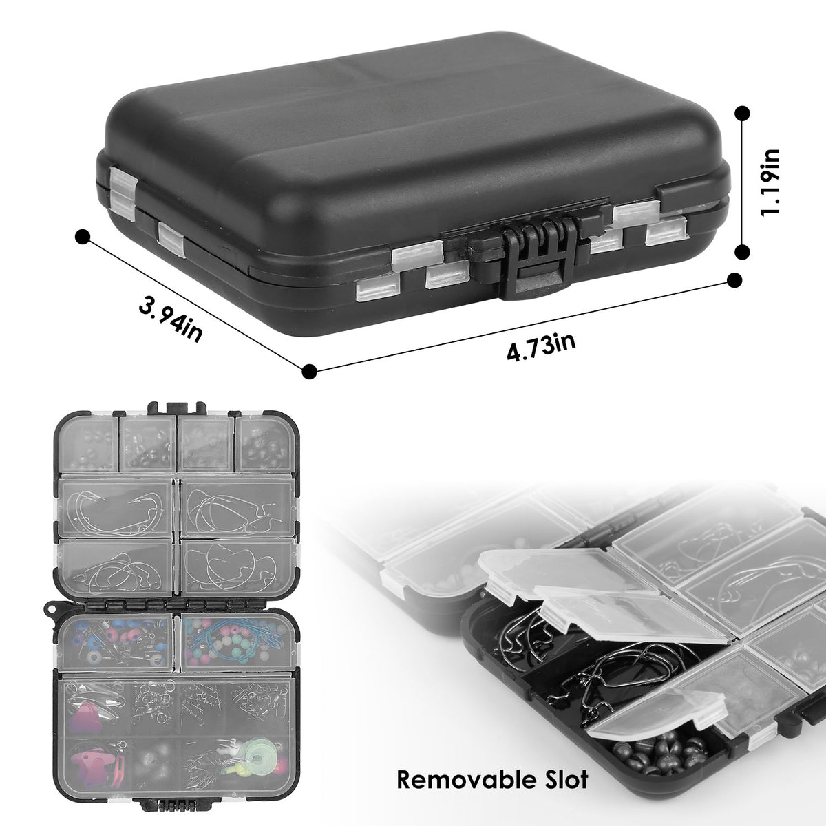 188Pcs Fishing Accessory Kit Portable Fishing Set Including Jig Hooks Sinker Weights Spoon Lure Removable Split Shot With Tackle Box For Fathers Day Gift — product image 5