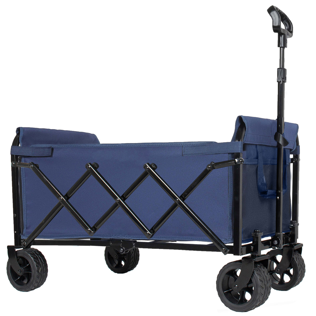 Upgraded 5x2 Wide Wheels- Expandable Dual- Layer Utility Wagon With Extra Space 220lbs Capacity Grocery Cart For Camping Shopping Sports Gardening Fishing Dark Blue — product image 7
