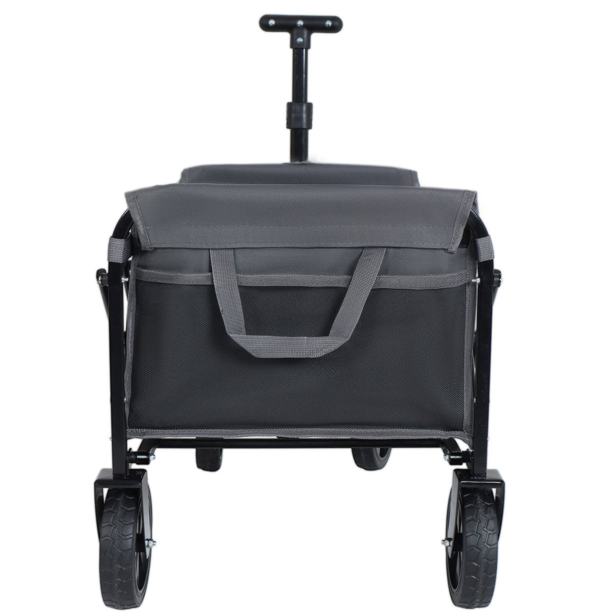 Expandable Dual- Layer Utility Wagon With Extra Space - 225lbs Grocery Cart For Camping Shopping Sports Gardening Fishing Gray — product image 7