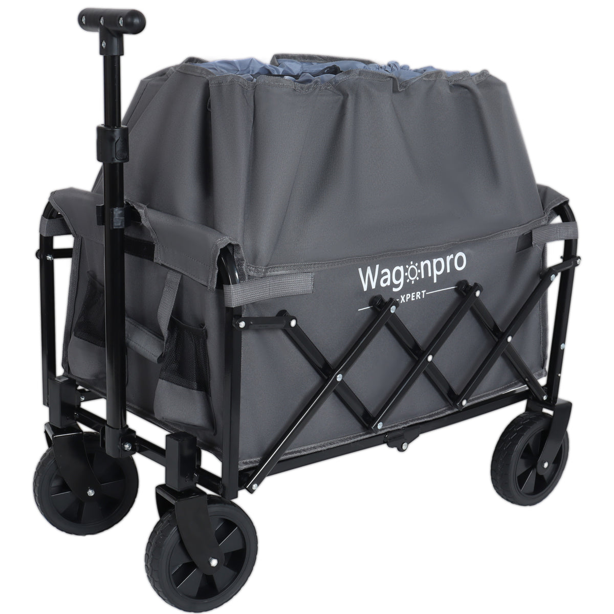 Expandable Dual- Layer Utility Wagon With Extra Space - 225lbs Grocery Cart For Camping Shopping Sports Gardening Fishing Gray — product image 10