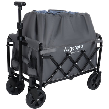 Expandable Dual- Layer Utility Wagon With Extra Space - 225lbs Grocery Cart For Camping Shopping Sports Gardening Fishing Gray — product image 10