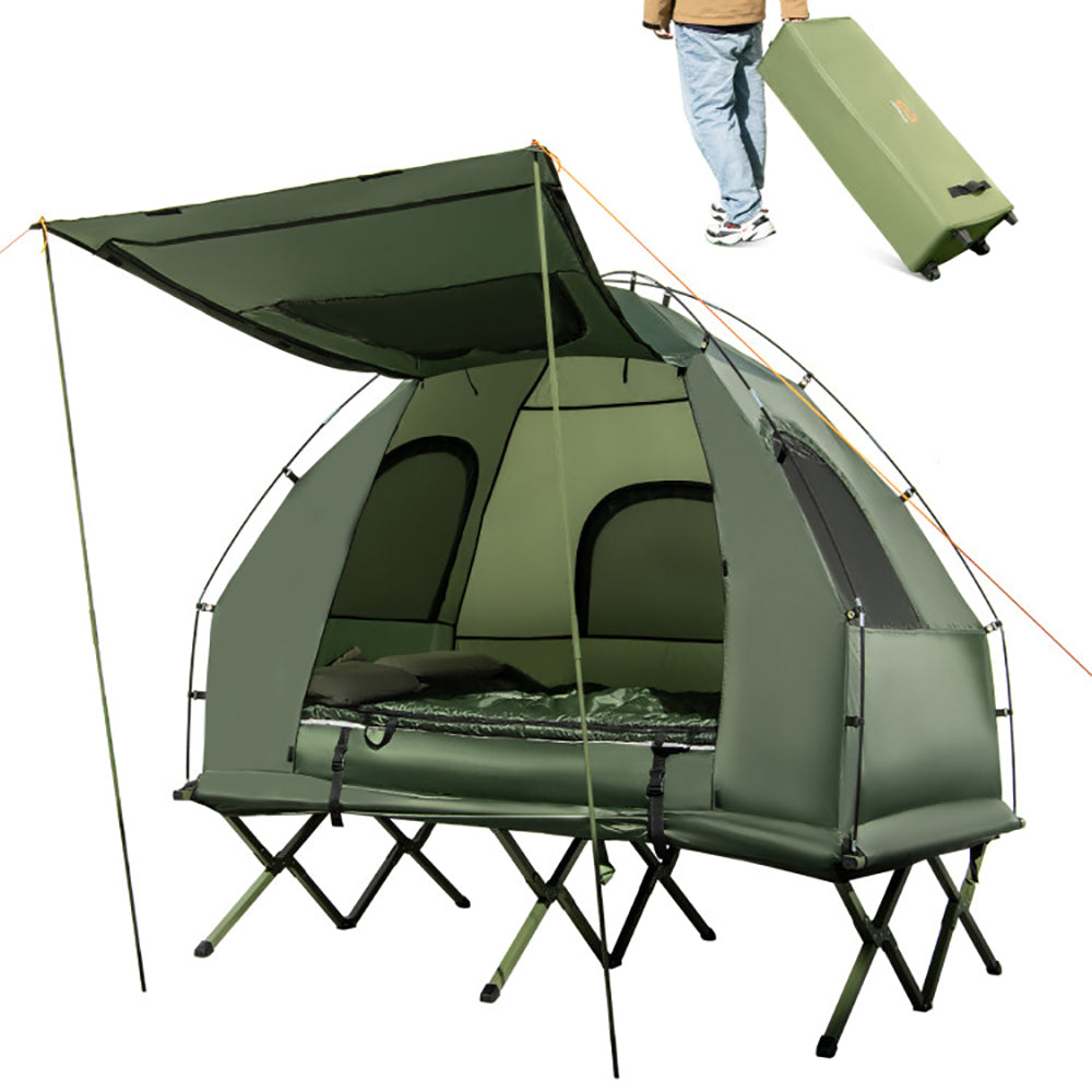 Foldable Outdoor Camping Tent Cot With Air Mattress And Sleeping Bag For Camping, Hiking, Fishing And Other Outdoor Activities — product image 2