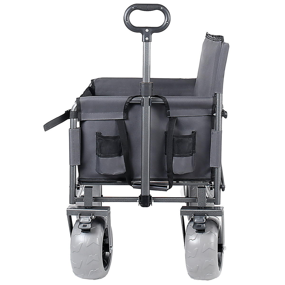 3- In- 1 Collapsible Wagon Converts To Bench Convertible Folding Wagon Cart With Rear- Mounted Folding Tabletop 500lbs Heavy- Duty 180L Capacity For Camping Beach Garden Fishing- Gray — product image 9