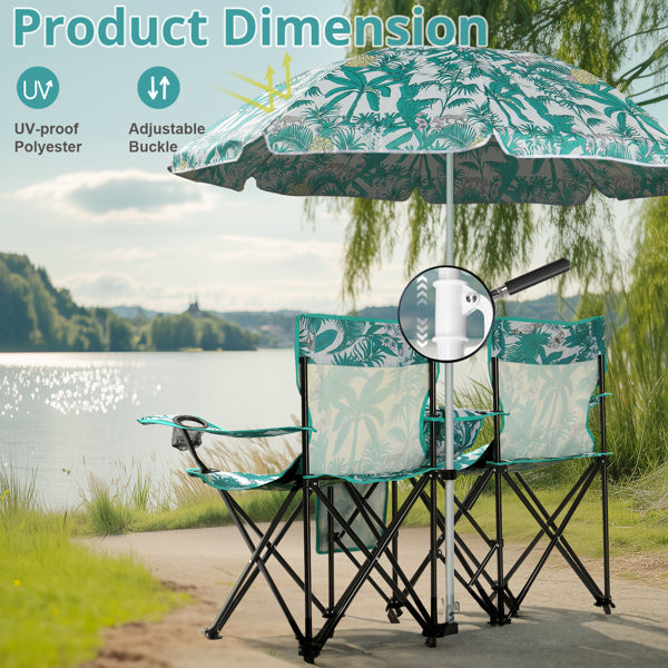 Pineapple Pattern Fishing Chair Iron Bracket Oxford Cloth 85kg With Sun Umbrella — product image 32