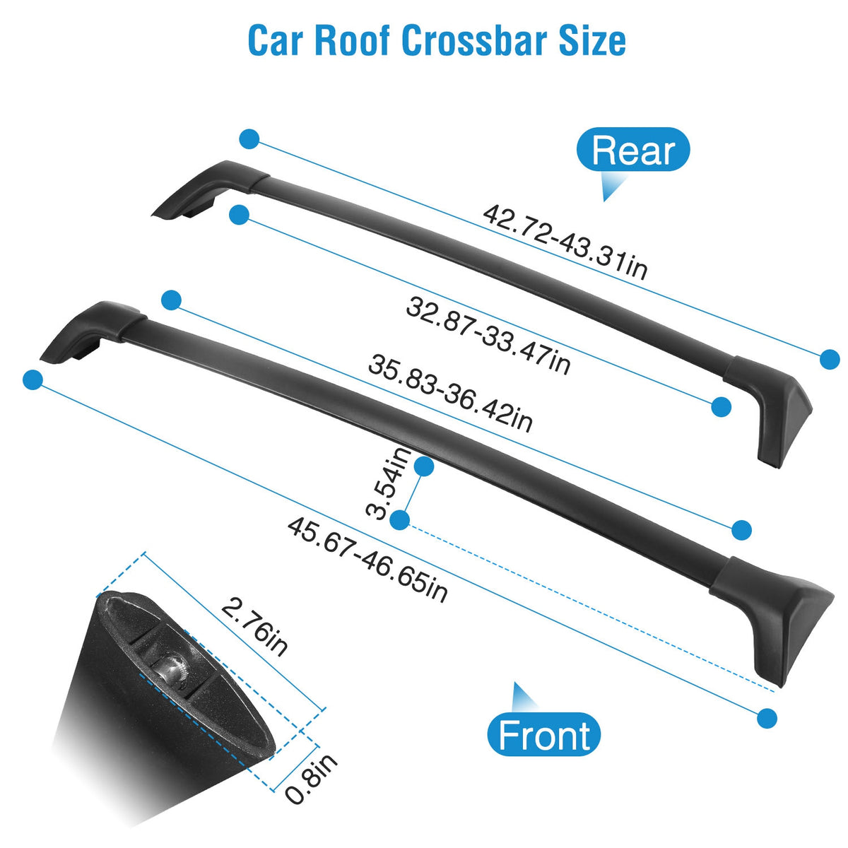 Car Roof Rack Cross Bars Aluminum Alloy Cargo Carrier Rooftop Crossbars Fit For RAV4 2019-2024 With Side Rails For Cargo Carrier Bag Kayak Bike Snowboard — product image 8