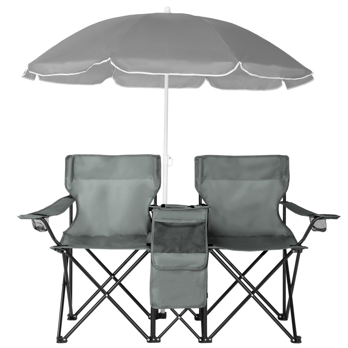 59x19.6x31in, Grey, Fishing Chair, Iron Stand, Oxford Cloth 85kg With Parasol — product image 7