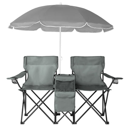 59x19.6x31in, Grey, Fishing Chair, Iron Stand, Oxford Cloth 85kg With Parasol — product image 7