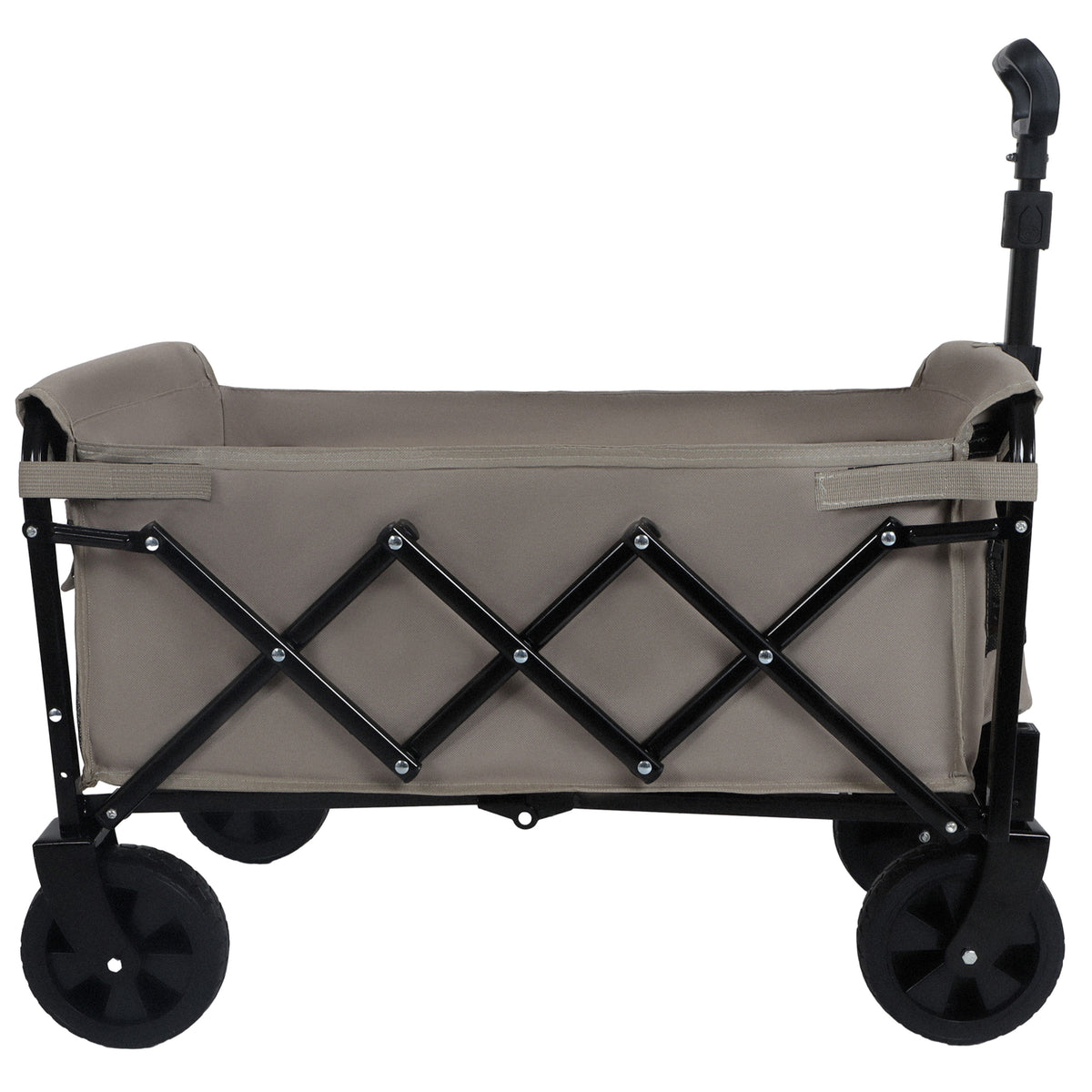 Expandable Dual- Layer Utility Wagon With 100 Extra Space - Grocery Cart For Camping Shopping Sports Gardening Fishing Supports 225lbs Beige — product image 7
