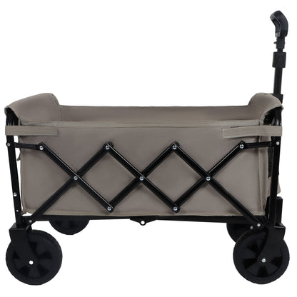 Expandable Dual- Layer Utility Wagon With 100 Extra Space - Grocery Cart For Camping Shopping Sports Gardening Fishing Supports 225lbs Beige — product image 7