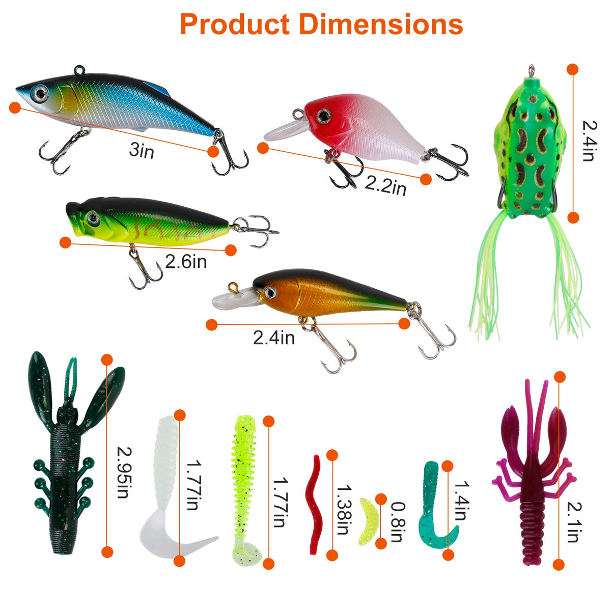 383Pcs Fishing Lures Tackle Box Bass Fishing Animated Lure Crankbaits Spinnerbaits Soft Plastic Worm Saltwater Freshwater Fishing Kit — product image 4