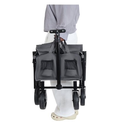 Expandable Dual- Layer Utility Wagon With Extra Space - 225lbs Grocery Cart For Camping Shopping Sports Gardening Fishing Gray — product image 22