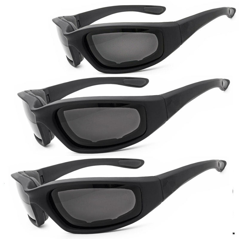 Cycling Sunglasses Chopper Outdoor Sports Glasses For Men Wrap Around UV400 Protection For Fishing Driving Glasses Windproof Gray Lens 3 Pack — product image 1
