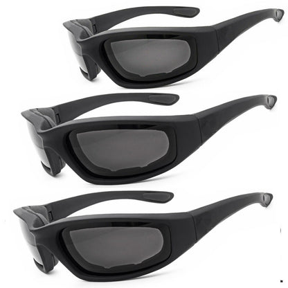 Cycling Sunglasses Chopper Outdoor Sports Glasses For Men Wrap Around UV400 Protection For Fishing Driving Glasses Windproof Gray Lens 3 Pack — product image 1