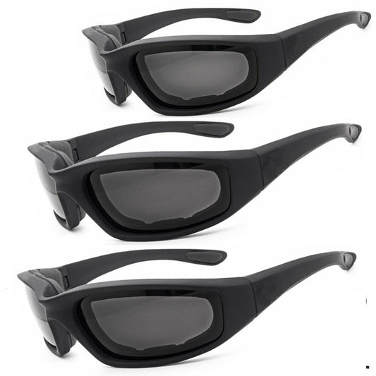 Cycling Sunglasses Chopper Outdoor Sports Glasses For Men Wrap Around UV400 Protection For Fishing Driving Glasses Windproof Gray Lens 3 Pack — product image 1