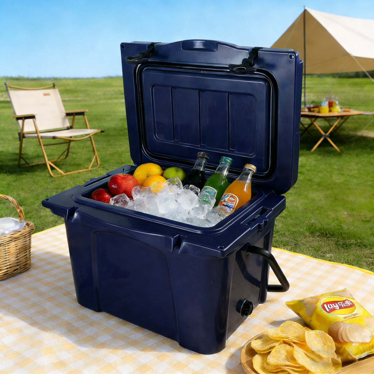 25QT Portable Cooler, Insulated Hard Cooler With Bottle Opener, Cup Holder, Forming Ruler, Travel, Beach, Camping, Fishing — product image 4