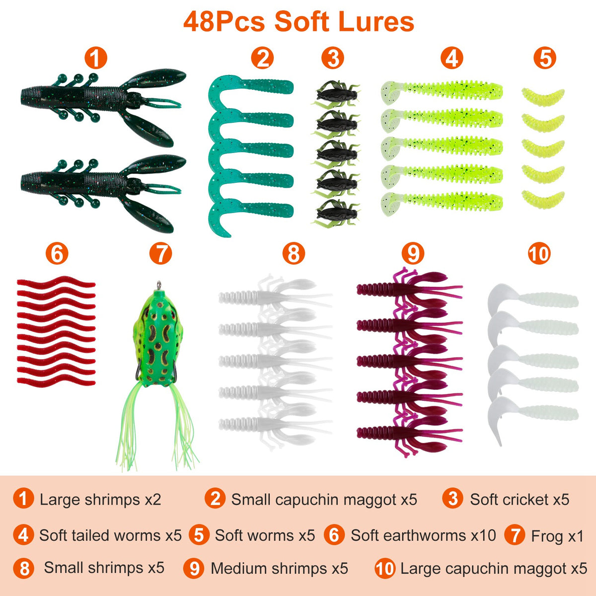 383Pcs Fishing Lures Tackle Box Bass Fishing Animated Lure Crankbaits Spinnerbaits Soft Plastic Worm Saltwater Freshwater Fishing Kit — product image 2