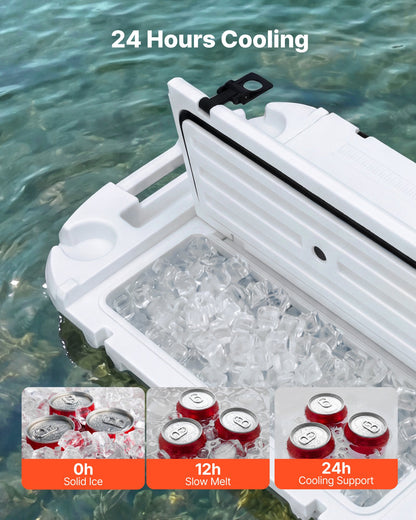 Floating Cooler, 40 QT Floating Ice Chest With Dry Storage & Tow Rope, Premium LLDPE Amphibious Drink Cooler For Water & Land, Cruise Smoothly Stable On Lake, River, Pool, Beach, Kayak, White — product image 3